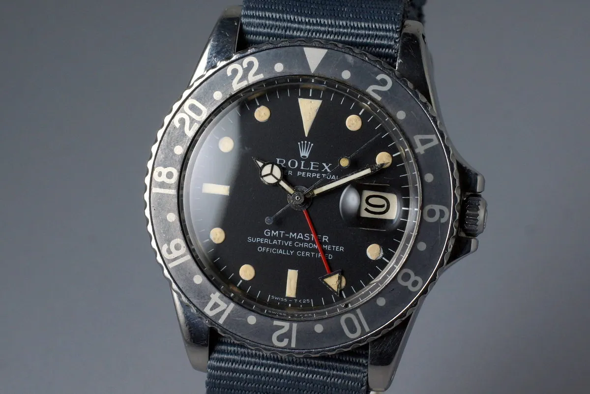1966 Rolex GMT 1675 Mark I Dial with Faded Insert