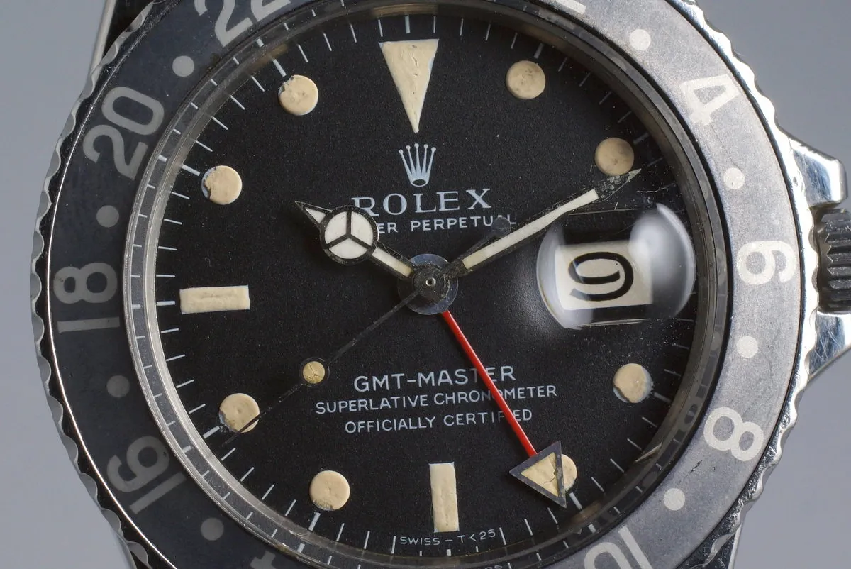 1966 Rolex GMT 1675 Mark I Dial with Faded Insert