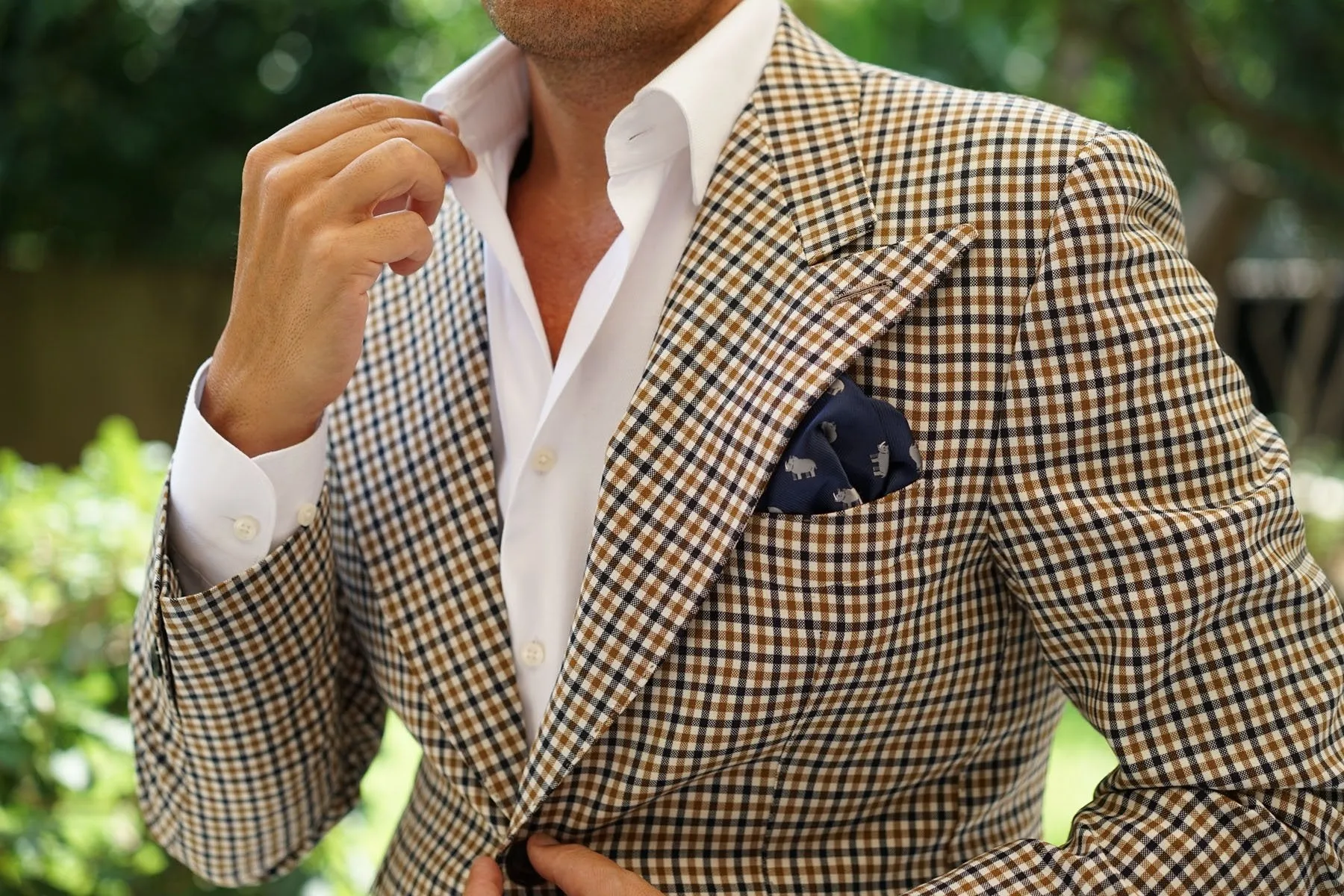 African Rhino Pocket Square