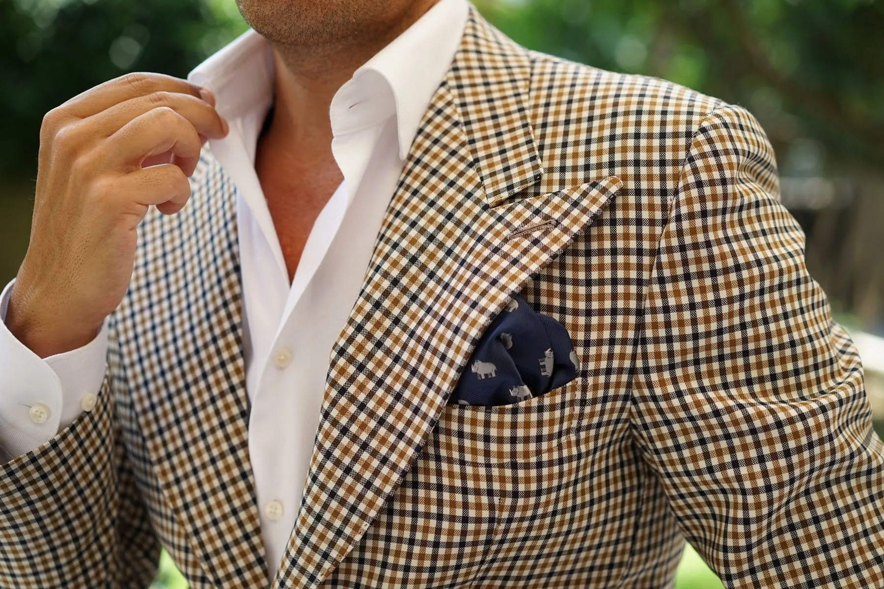 African Rhino Pocket Square