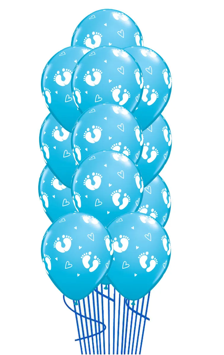 Baby FootPrints & Hearts Balloon Bouquet-15pcs