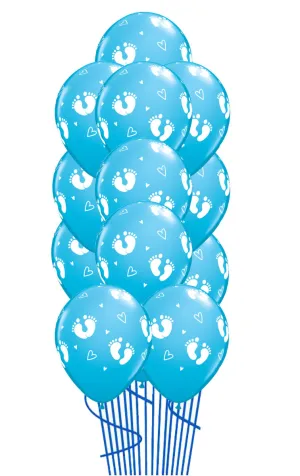 Baby FootPrints & Hearts Balloon Bouquet-15pcs