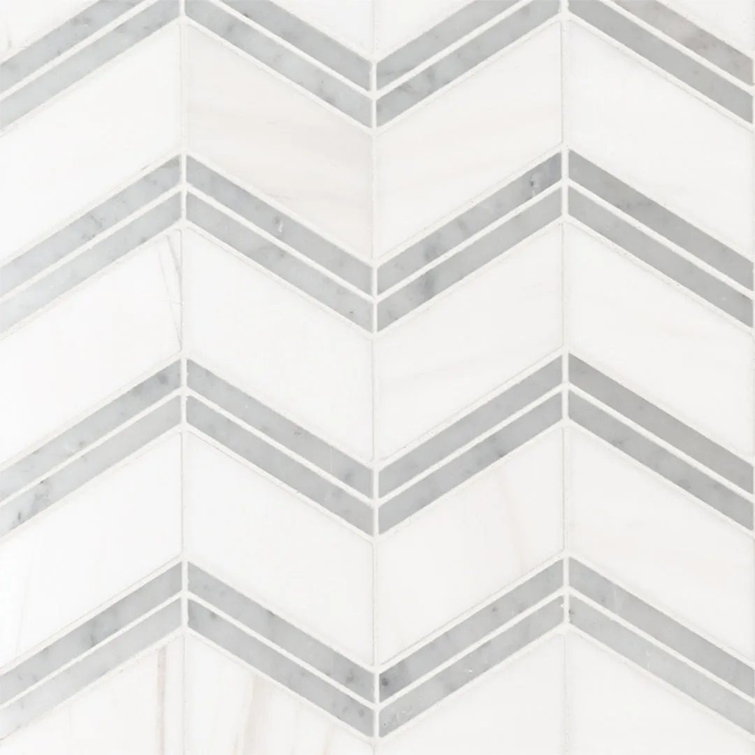 Bianco Dolomite Chevron - Stone Tile