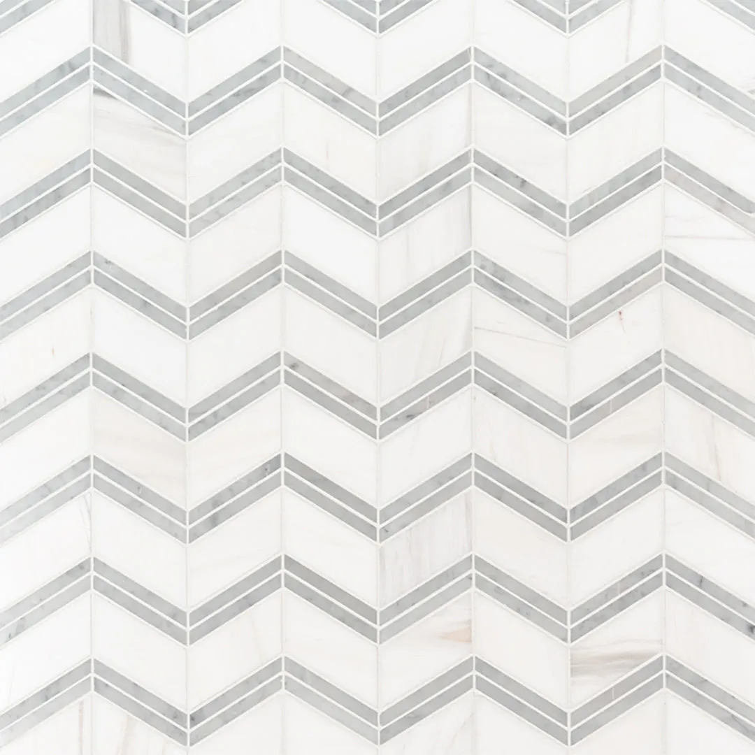 Bianco Dolomite Chevron - Stone Tile
