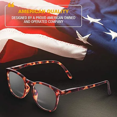 Blue Light Blocking Glasses - Computer Screen Bluelight Protection - Anti UV Glare - Edisto Model ( 0.0, Tortoise)