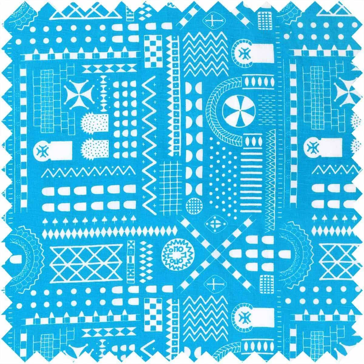 Blue Stone Symbol Fabric
