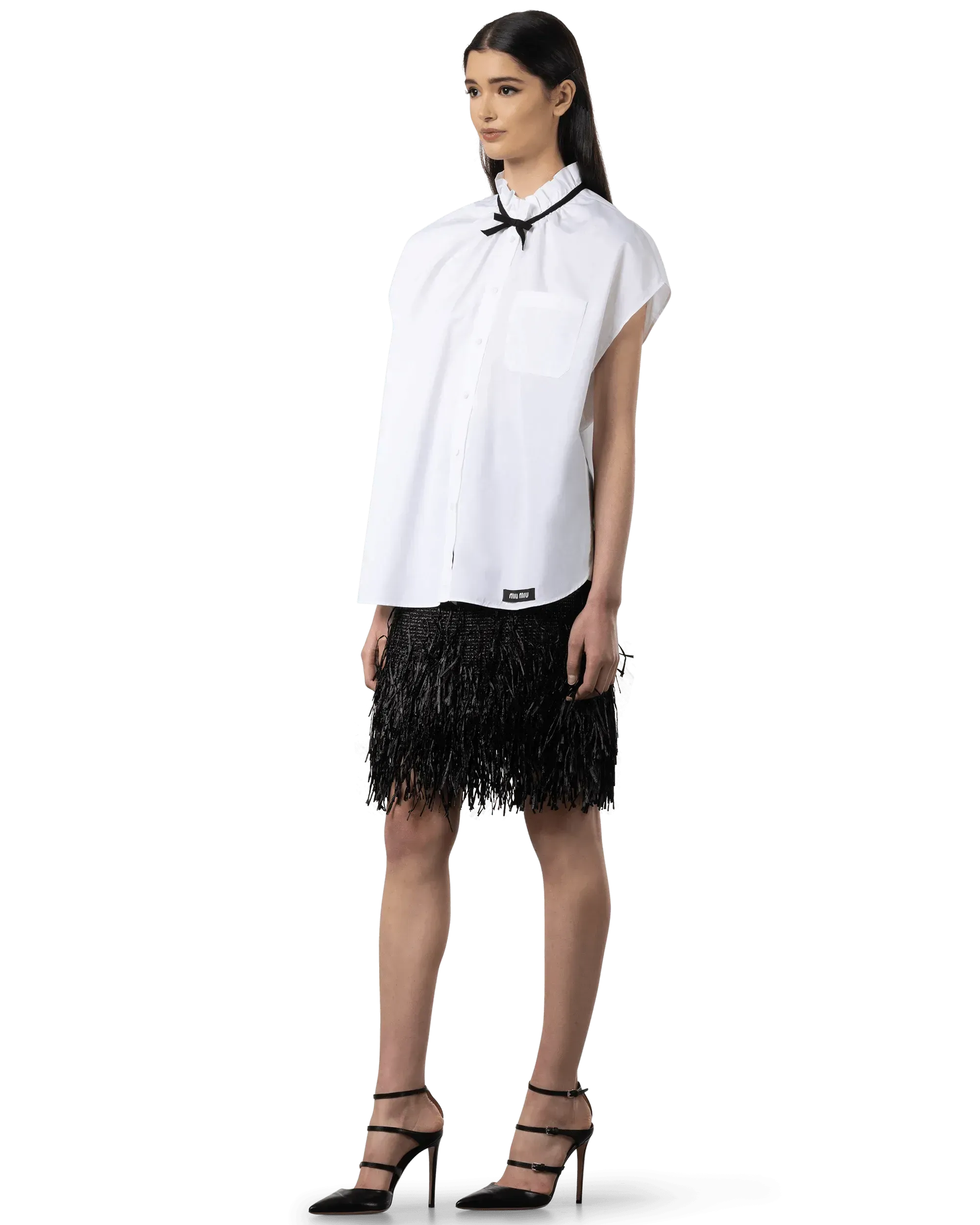 Bow Detail Poplin Shirt
