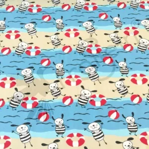 Cotton Jersey - Beach Fun - Beige