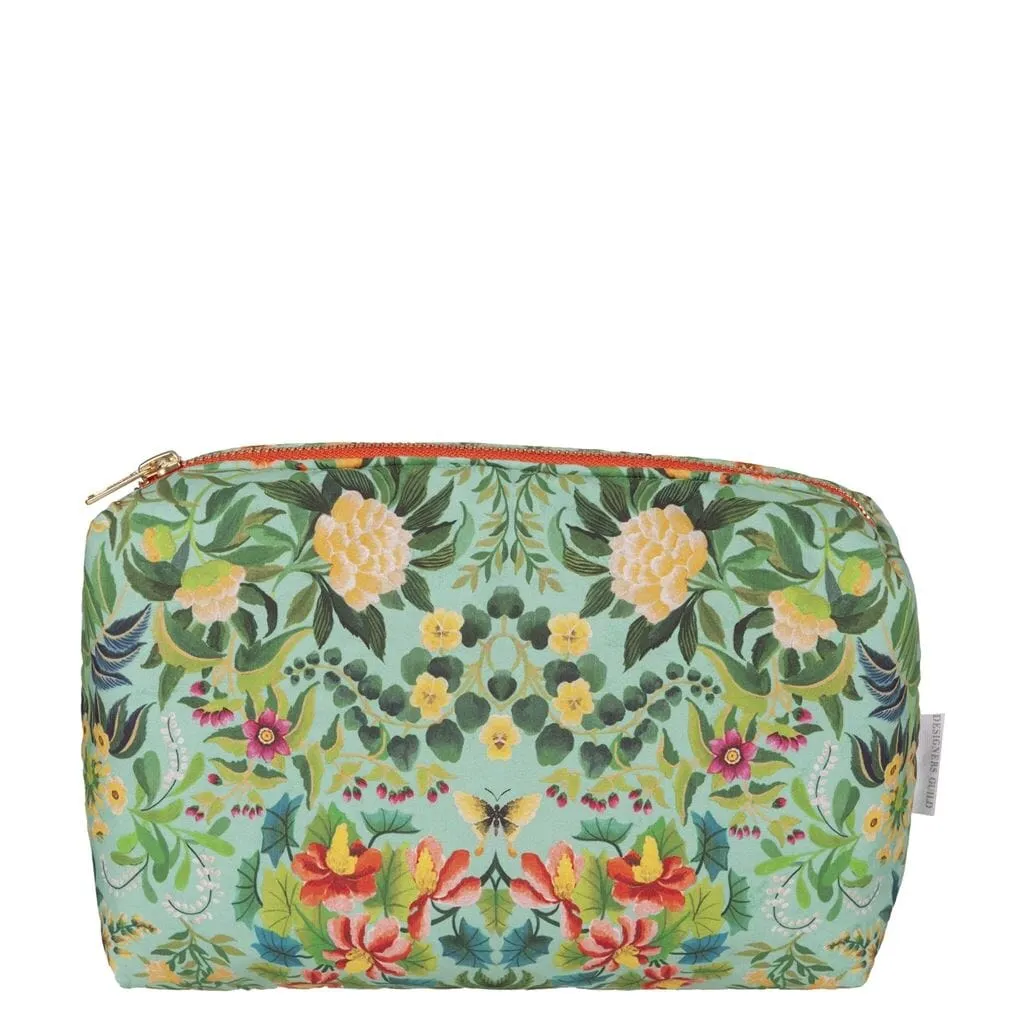 Designers Guild Ikebana Damask Aqua Medium Toiletry Bag
