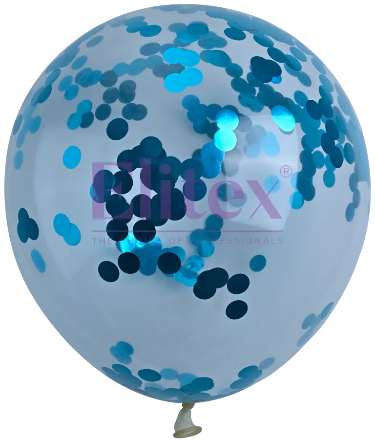 Elitex 12"Light Blue Confetti Latex Balloon 10ct