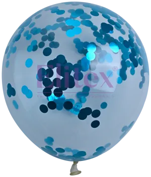 Elitex 12"Light Blue Confetti Latex Balloon 10ct