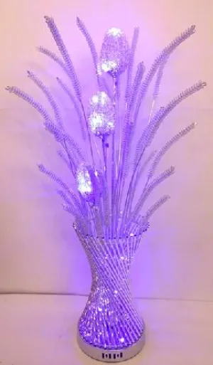 Flowers Table Lamp - Multicolor Lighting - Metal and Glass 35 inch