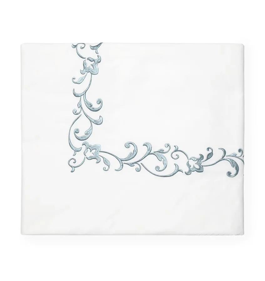 Griante White & Storm Bedding by Sferra