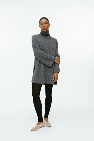 H&M cable knit cashmere sweater, gray