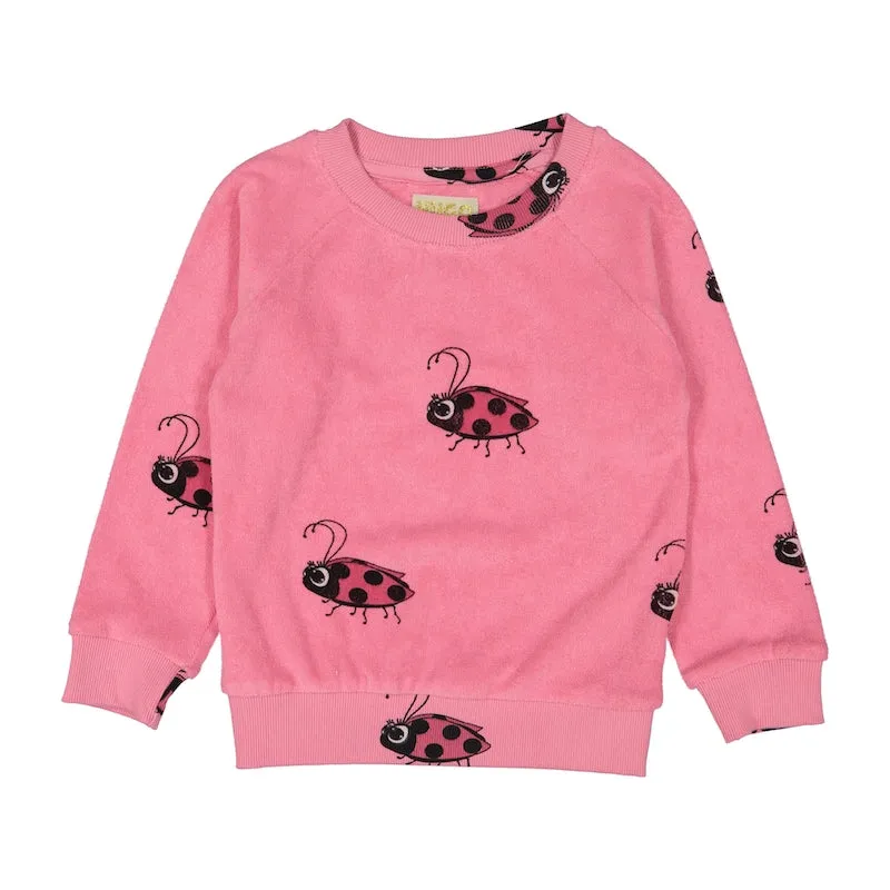 Hugo Loves Tiki Terry Sweatshirt - Pink Ladybug