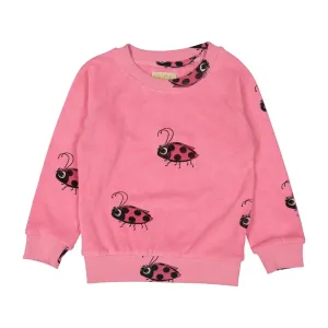 Hugo Loves Tiki Terry Sweatshirt - Pink Ladybug