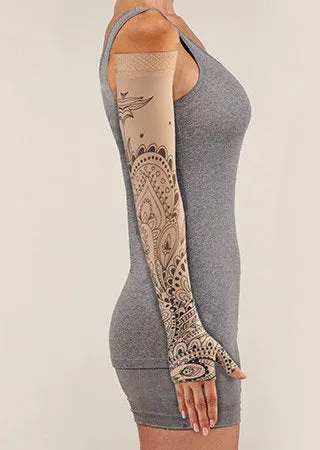 Juzo Soft Arm Sleeve w/Silicone Band (BOHO SPIRIT HENNA-BEIGE)