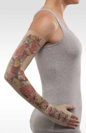 Juzo Soft Arm Sleeve w/Silicone Band (KOI FLOWERS TATTOO)