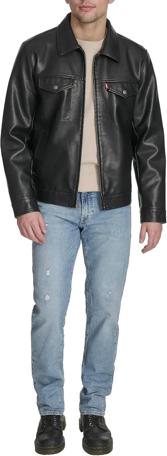 Levi's Men's Faux Leather Modern Trucker Jacket