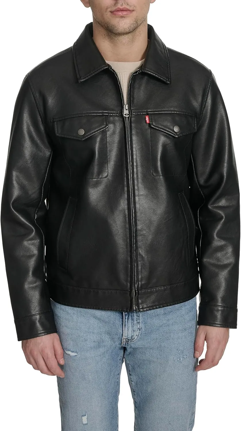 Levi's Men's Faux Leather Modern Trucker Jacket