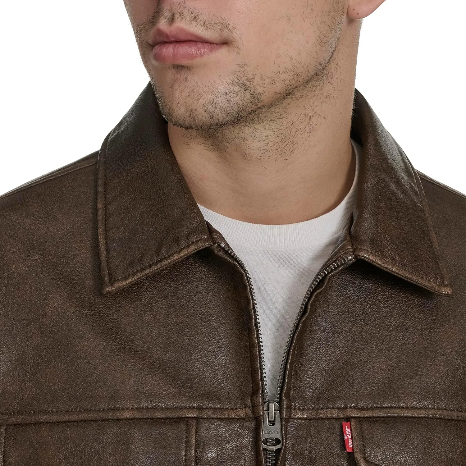 Levi's Men's Faux Leather Modern Trucker Jacket