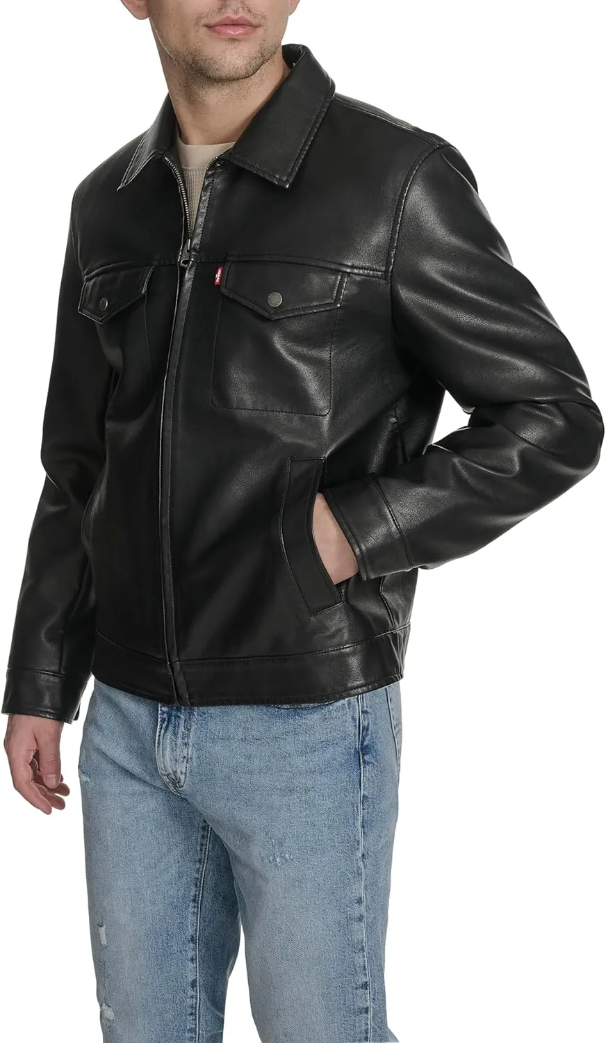 Levi's Men's Faux Leather Modern Trucker Jacket