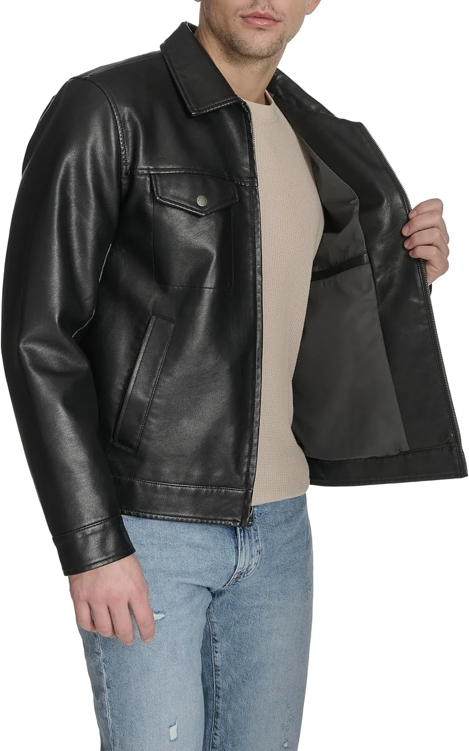 Levi's Men's Faux Leather Modern Trucker Jacket