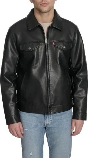Levi's Men's Faux Leather Modern Trucker Jacket