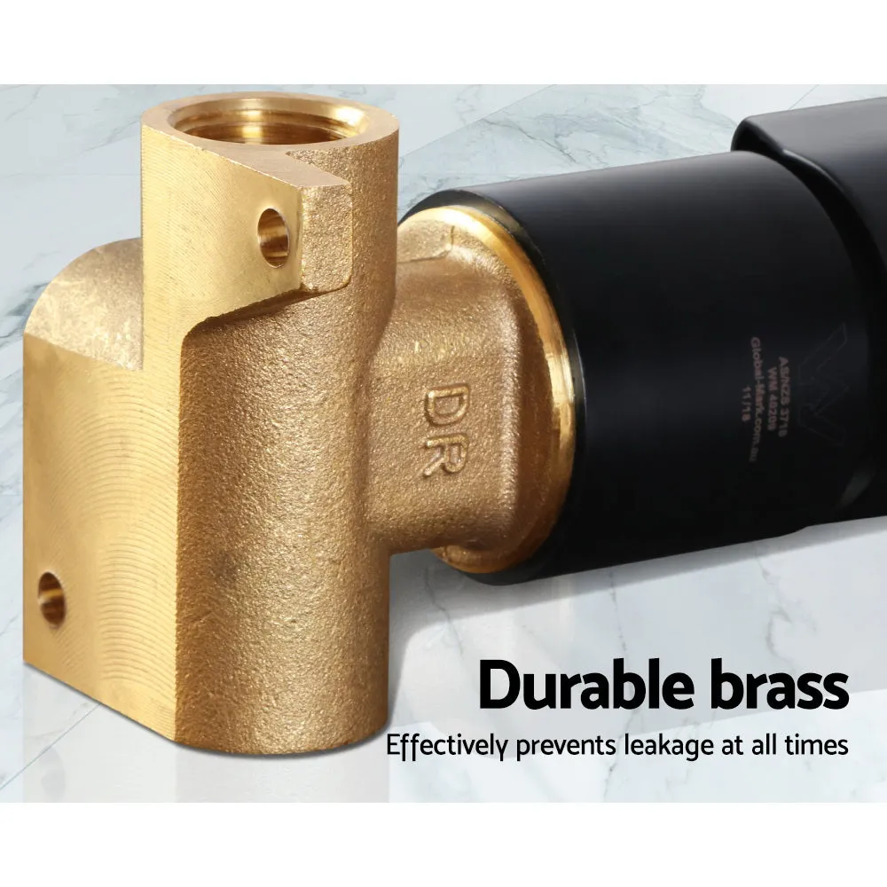 Matte Black Brass Shower Mixer Tap, Hot & Cold, Cefito