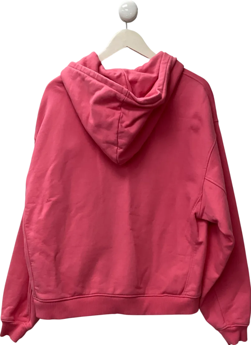 milana studios Pink Red Heart Heavy Weight Zip Up Hoodie UK M