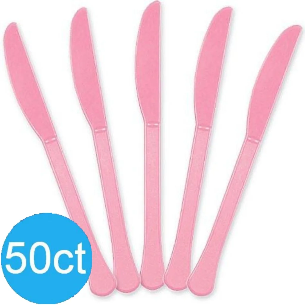 New Pink Heavy Duty Plastic Knives | 50ct