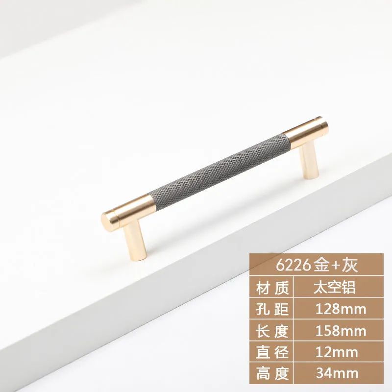 Nordic Modern Embossed Aluminum Profile Black Gray Wardrobe Door Handle Light Luxury and Simplicity TV Bathroom Cabinet Furniture Handle