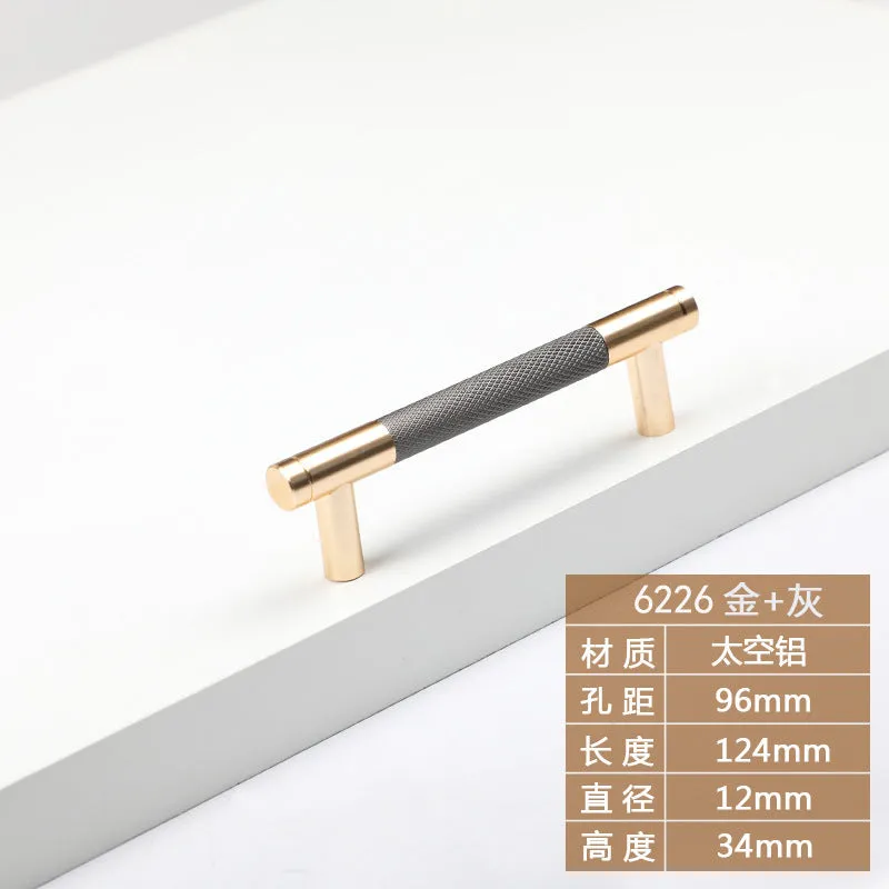 Nordic Modern Embossed Aluminum Profile Black Gray Wardrobe Door Handle Light Luxury and Simplicity TV Bathroom Cabinet Furniture Handle