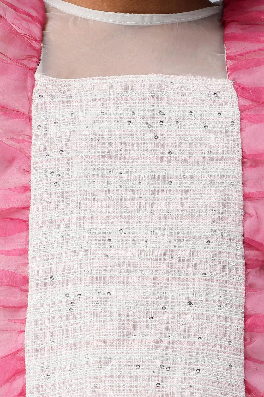 One Friday Kids Girls Pink Round Neck Sleeveless Top
