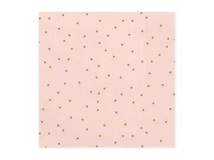 Pink Paper Napkins with Gold Dots