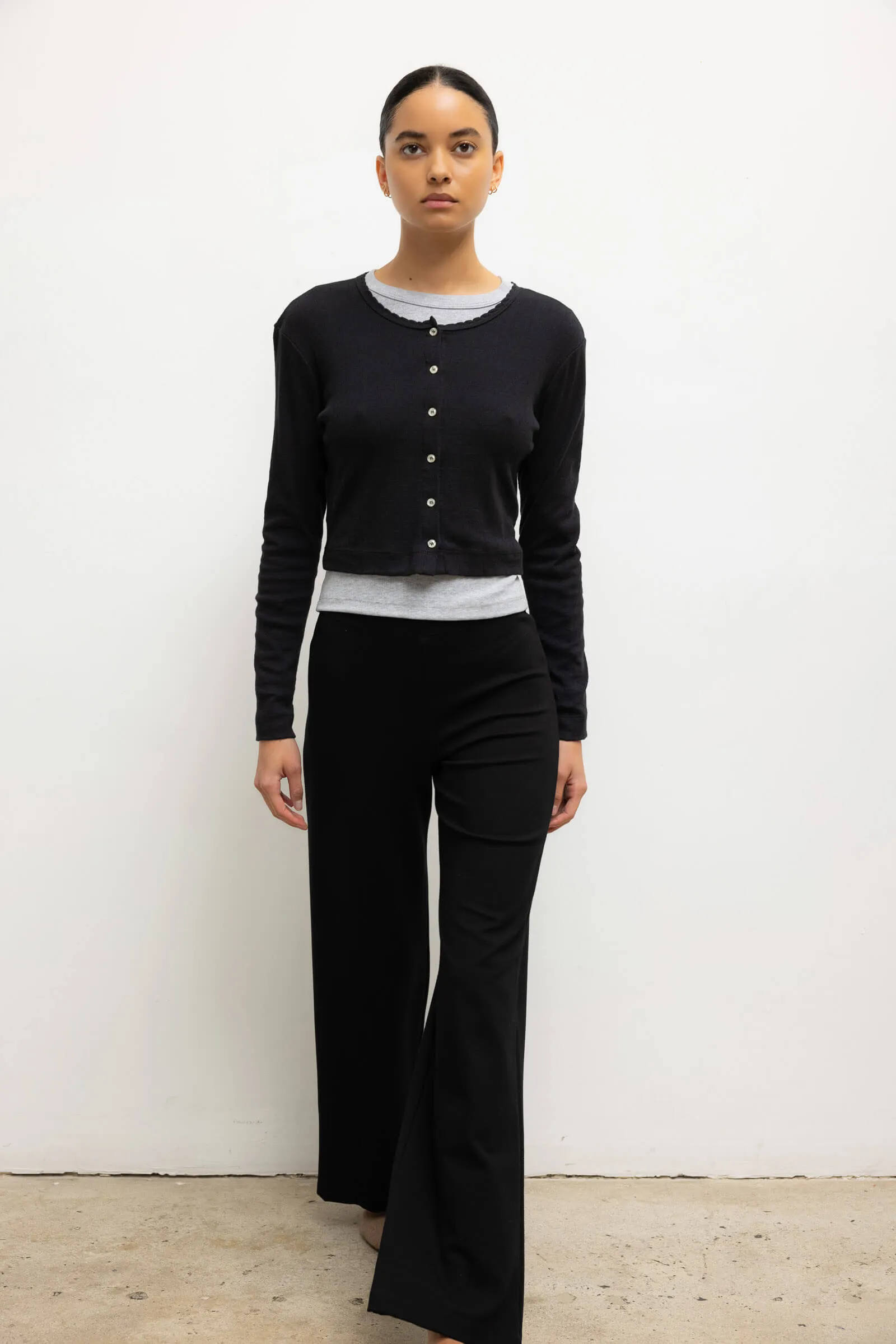 Pointelle Crop Cardigan