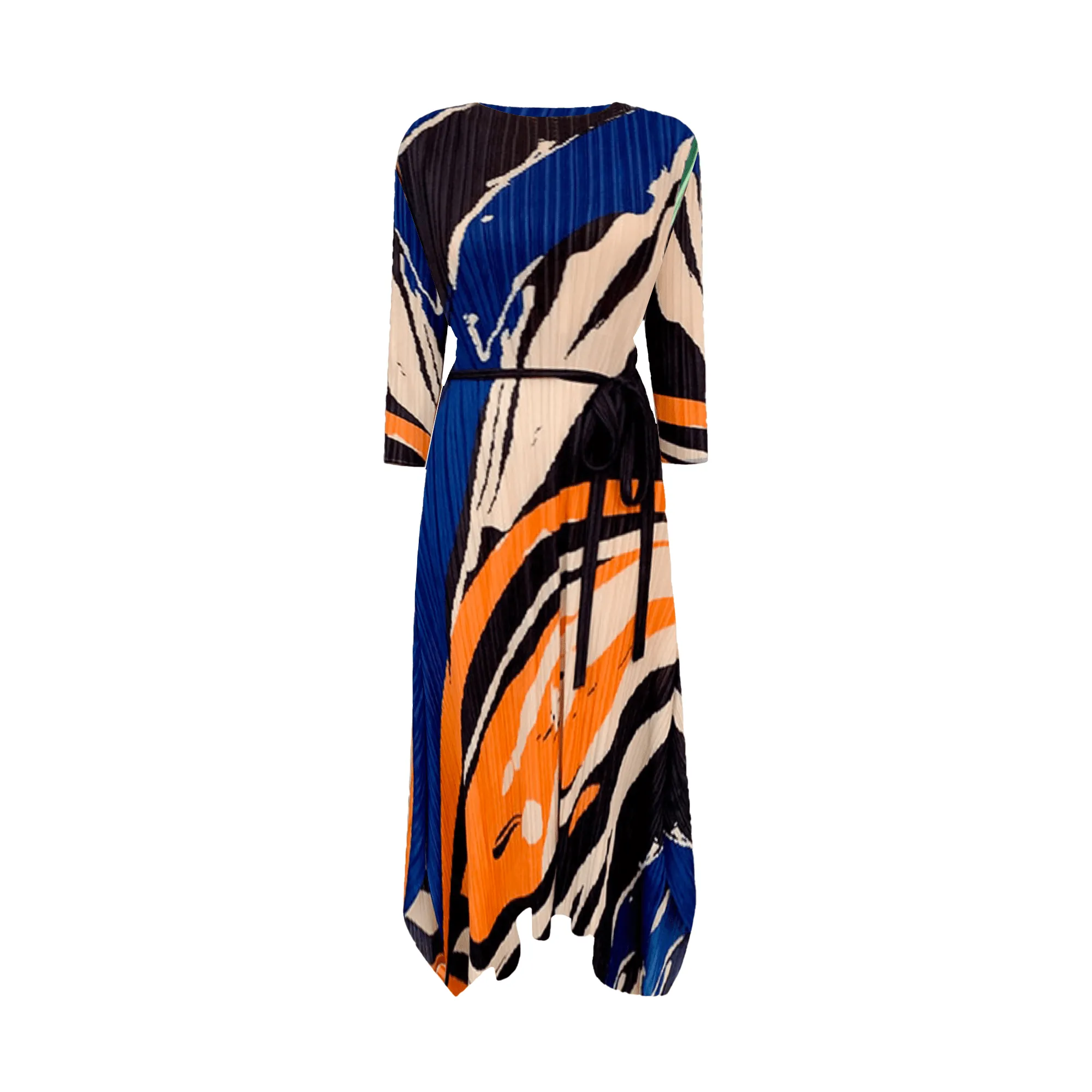 Pre Order:  Geometric Printed Pleated Dress