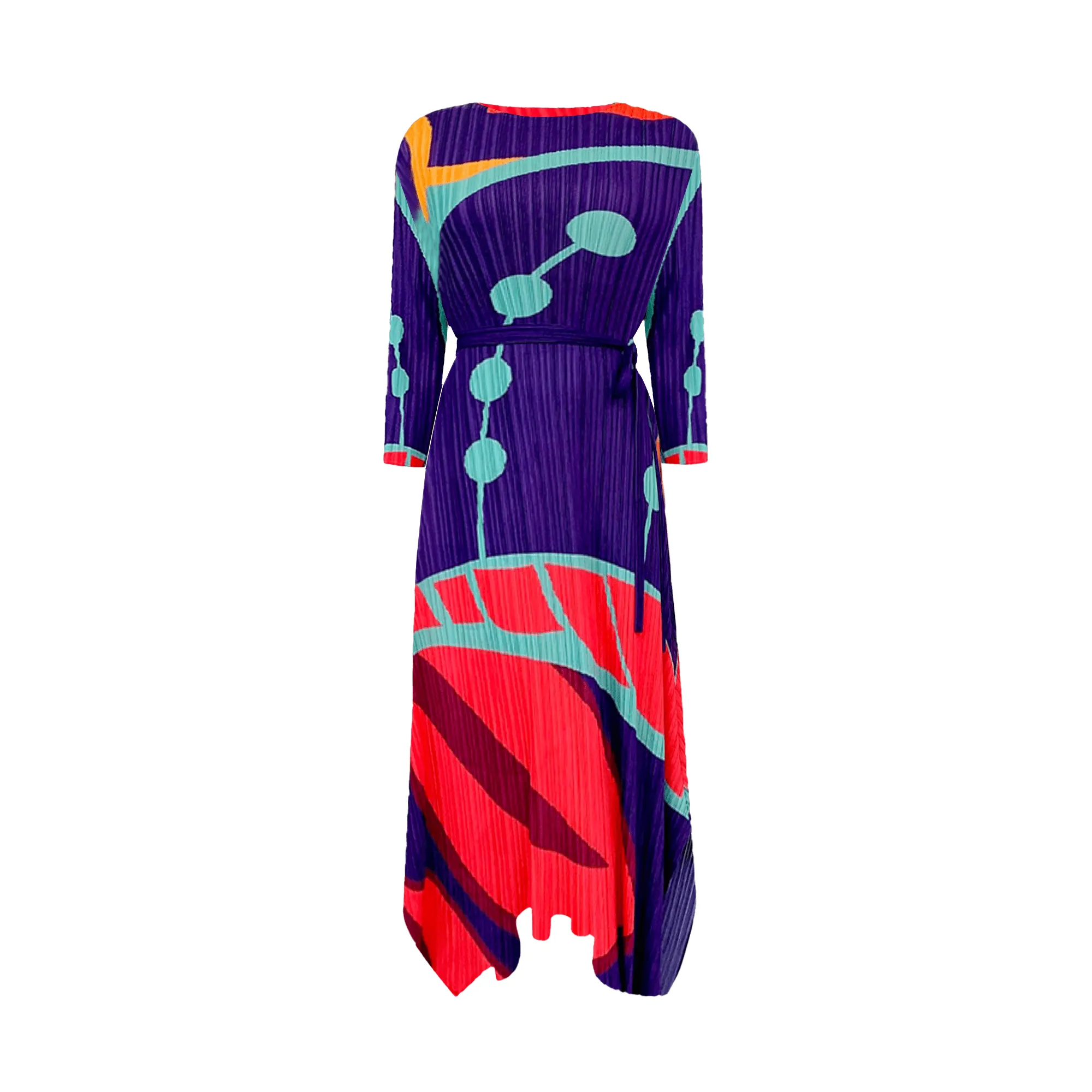 Pre Order:  Geometric Printed Pleated Dress