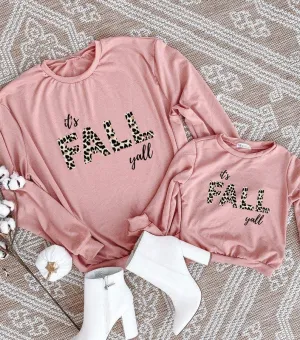 Rose It's Fall Ya'll Mommy and Me Crewneck