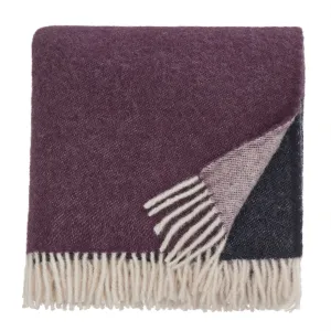 Salakas Wool Blanket [Dark blue/Aubergine/Natural]