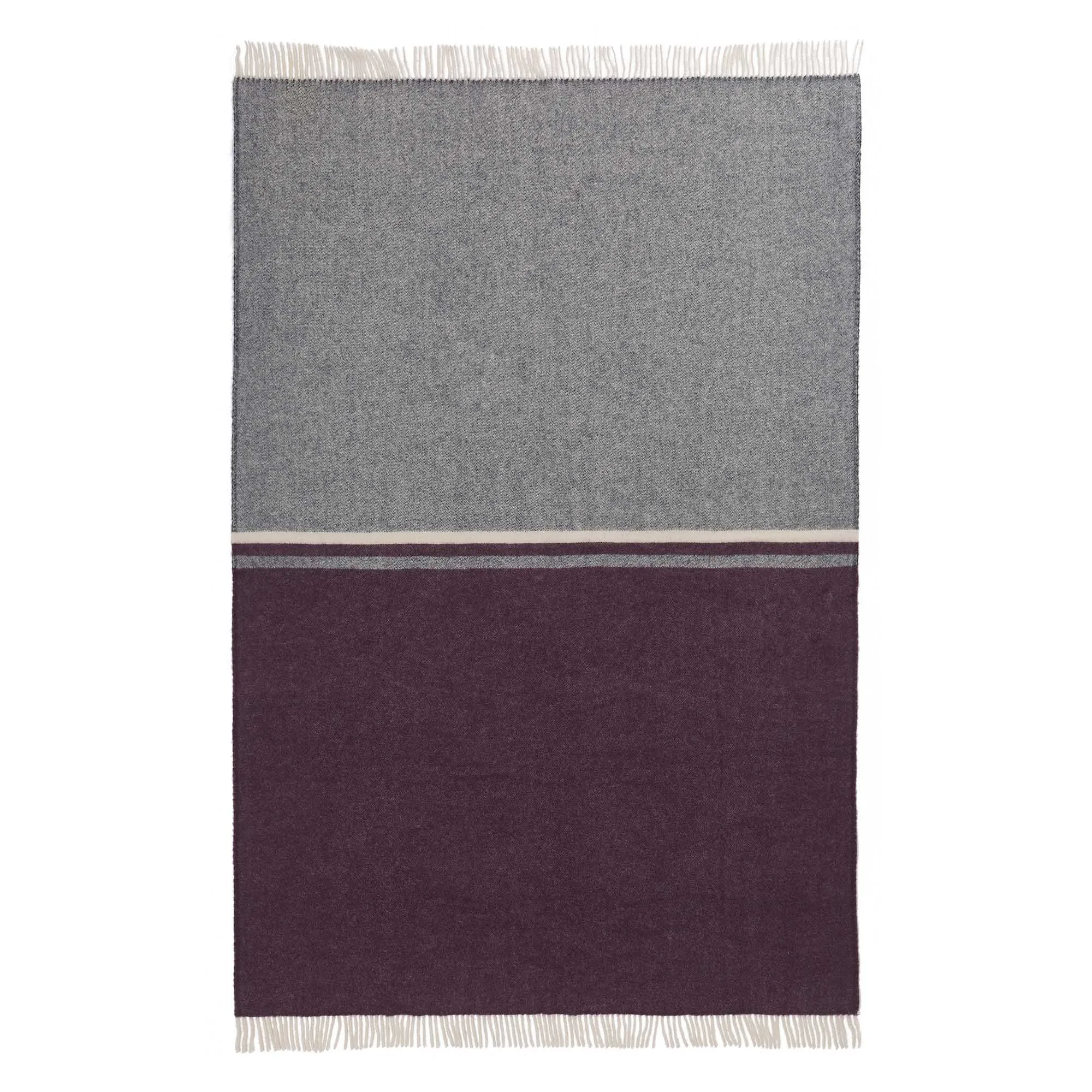 Salakas Wool Blanket [Dark blue/Aubergine/Natural]
