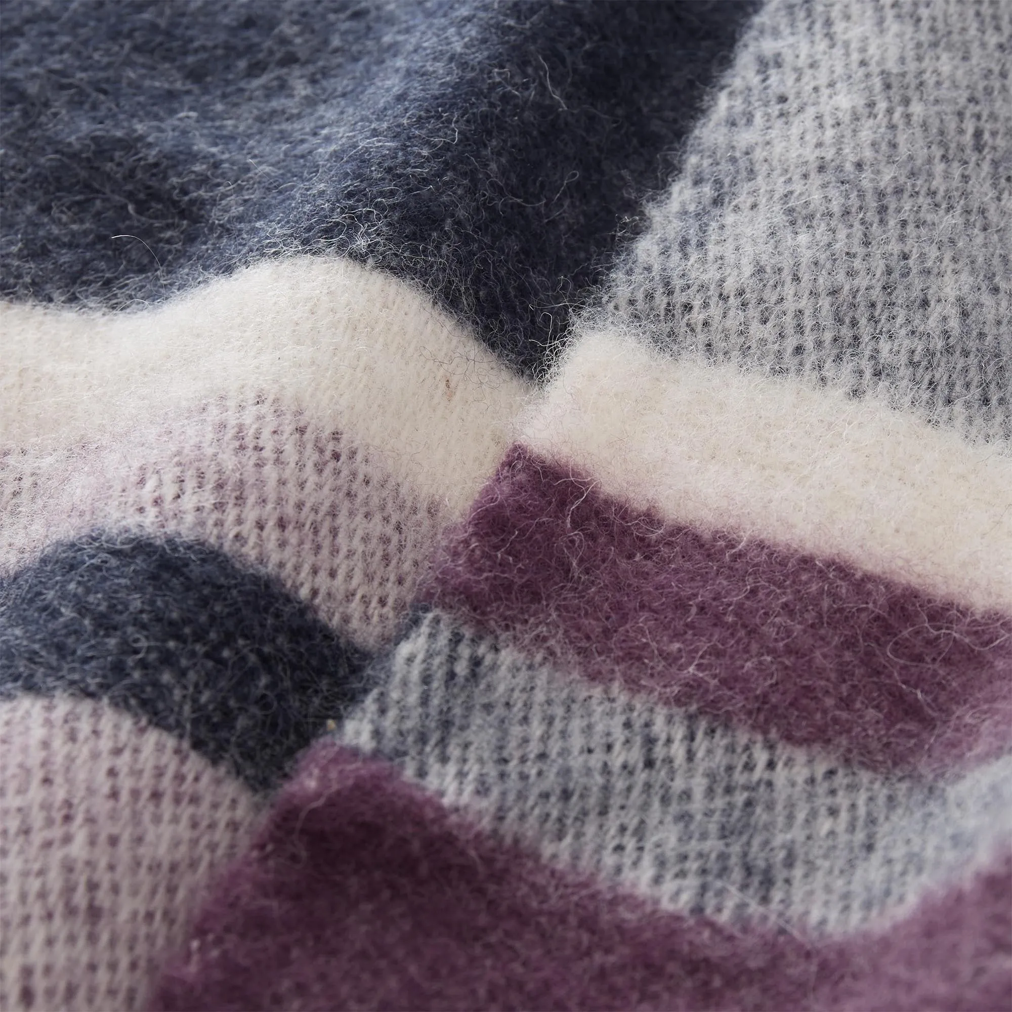 Salakas Wool Blanket [Dark blue/Aubergine/Natural]