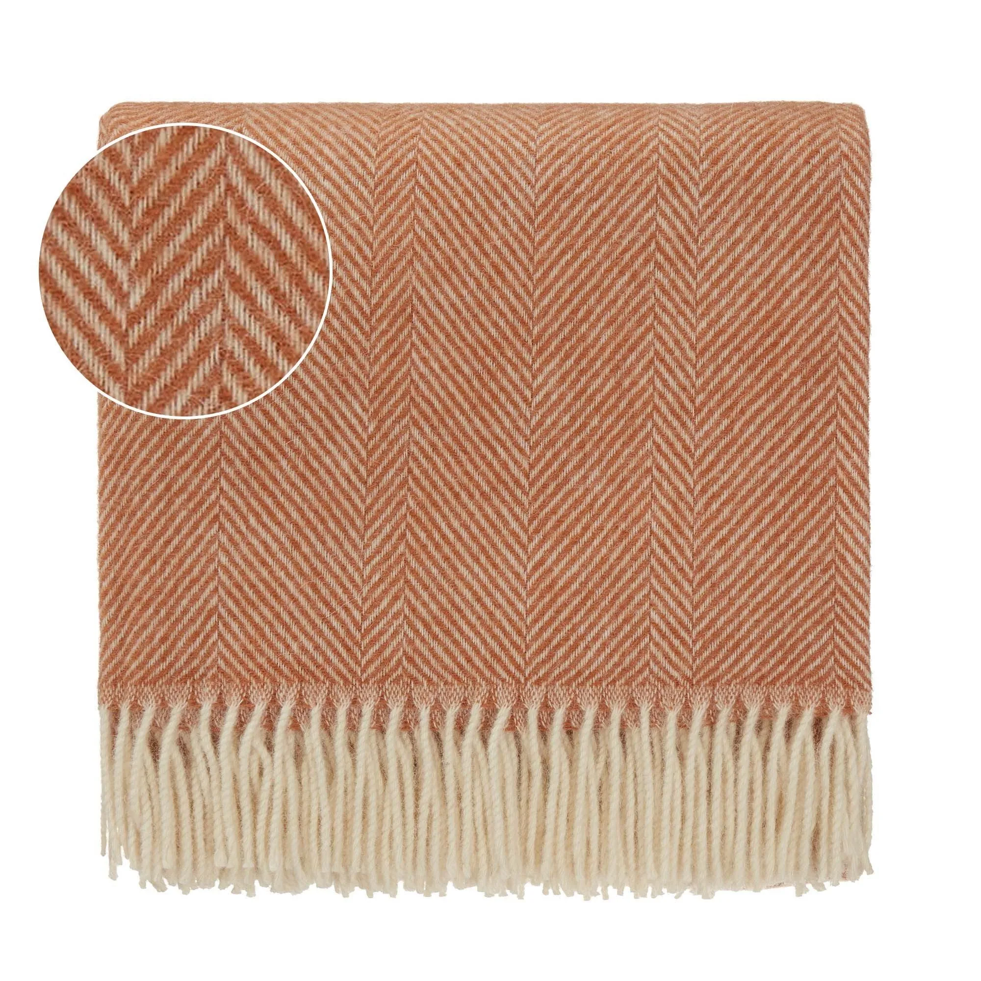 Salantai Wool Blanket [Terracotta/Cream]