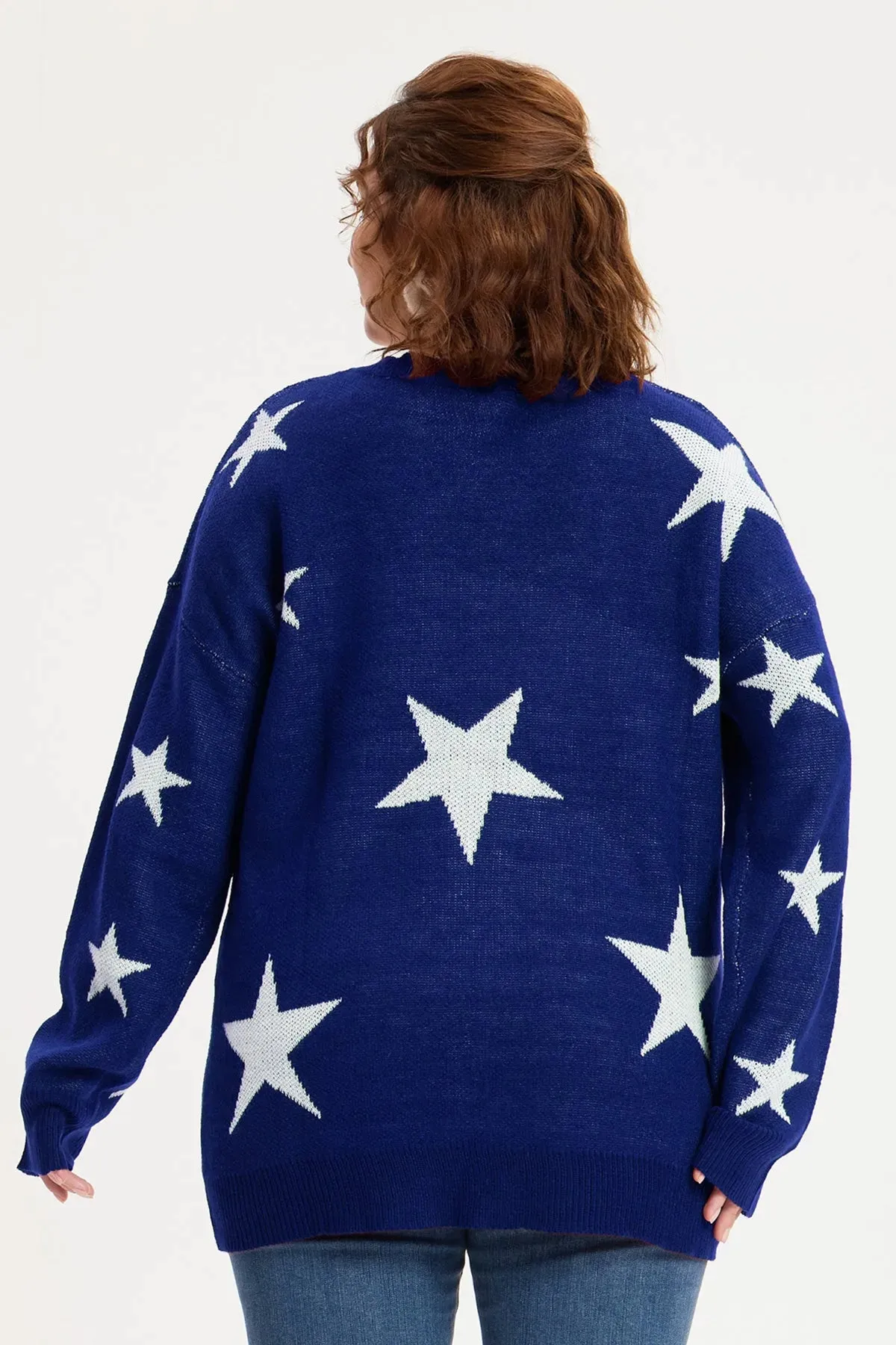 Star Prints V Neck Supersoft Sweaters