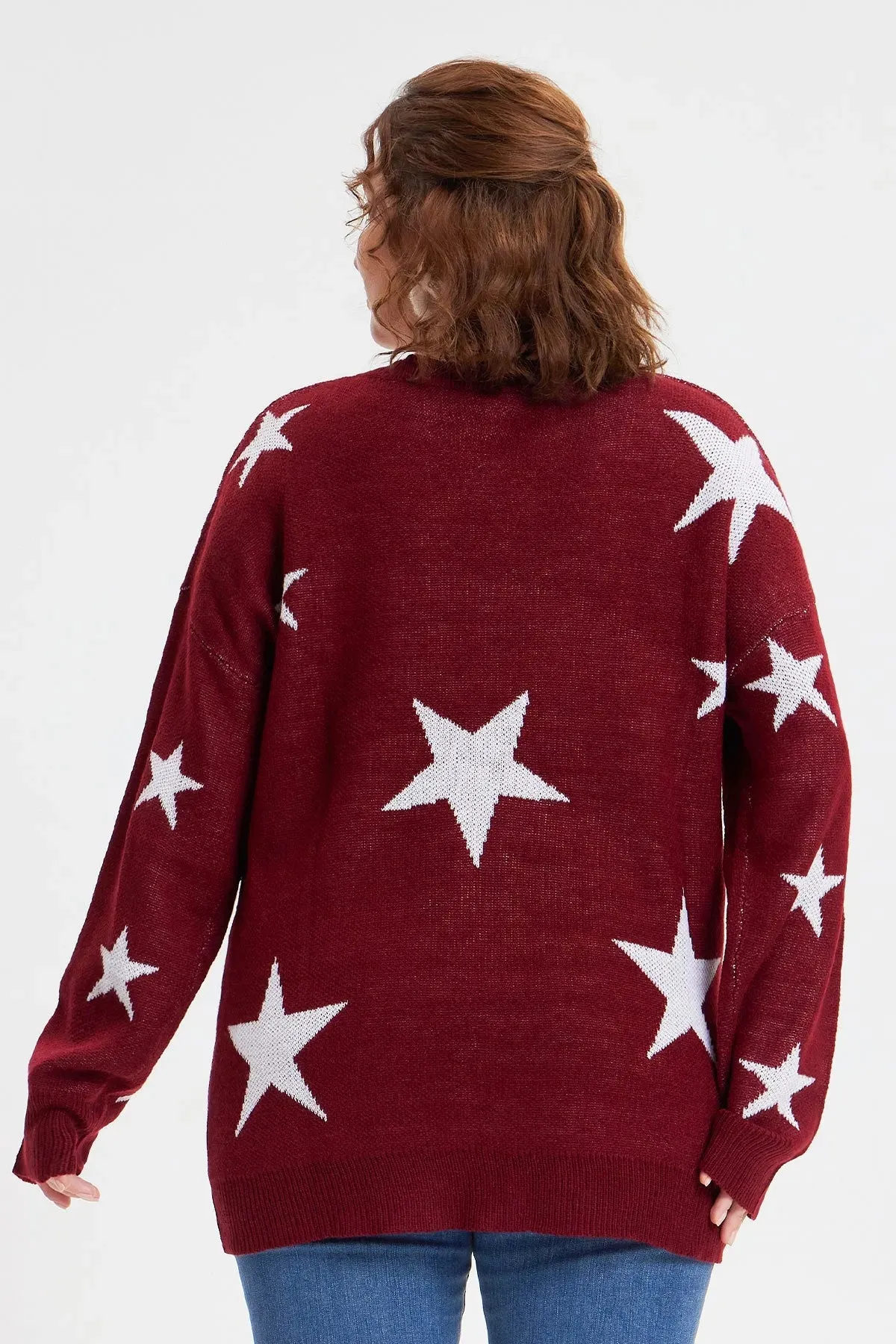 Star Prints V Neck Supersoft Sweaters