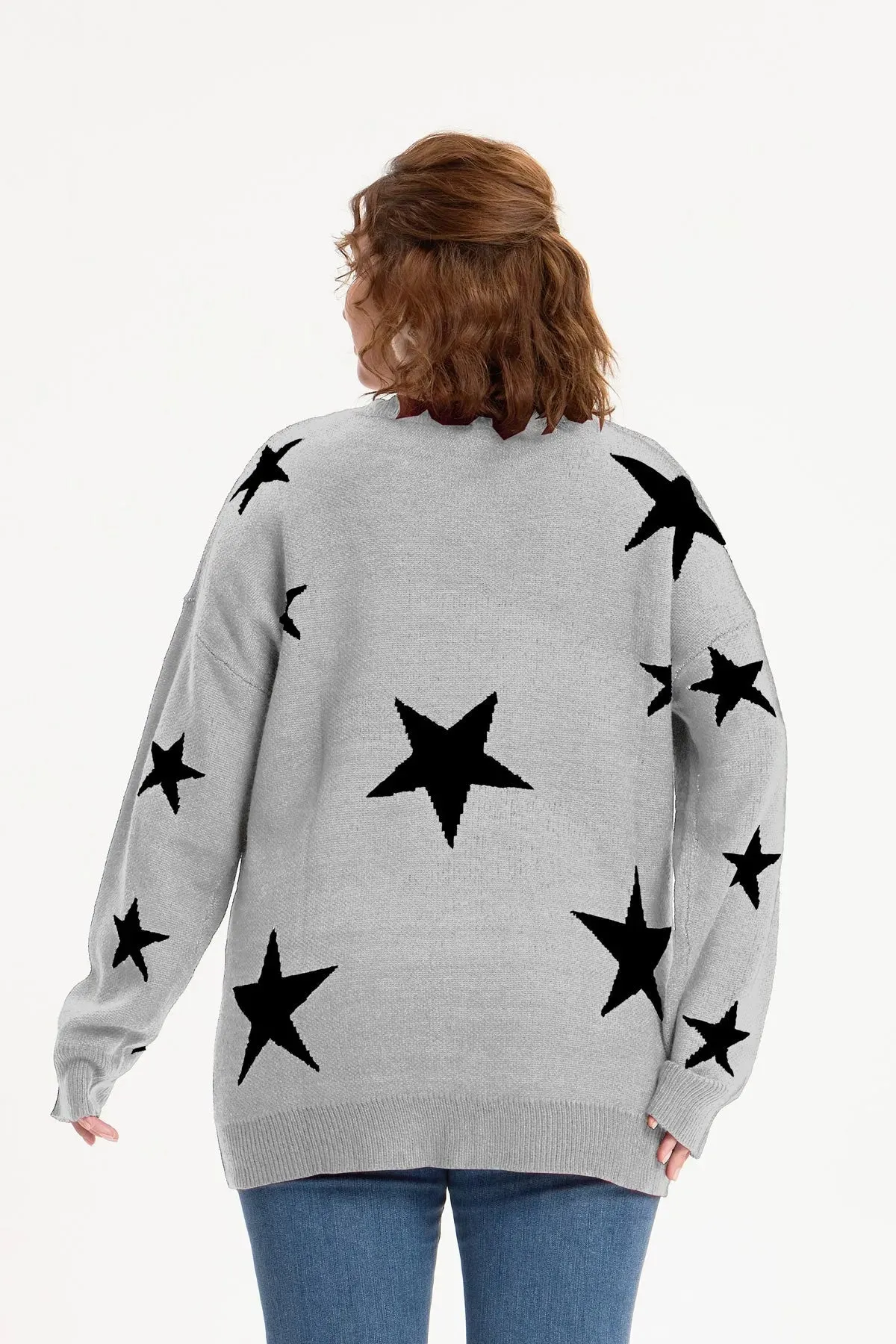 Star Prints V Neck Supersoft Sweaters
