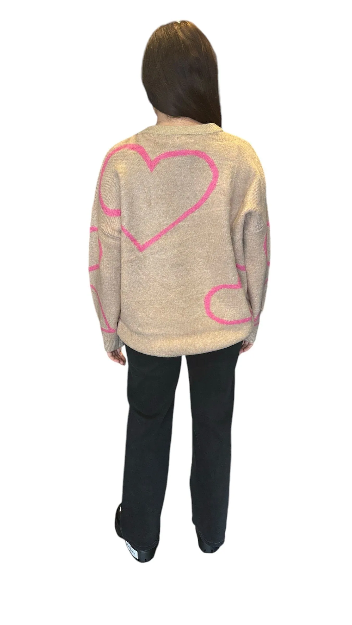 TAN BLING AMOUR OVERSIZED SWEATER