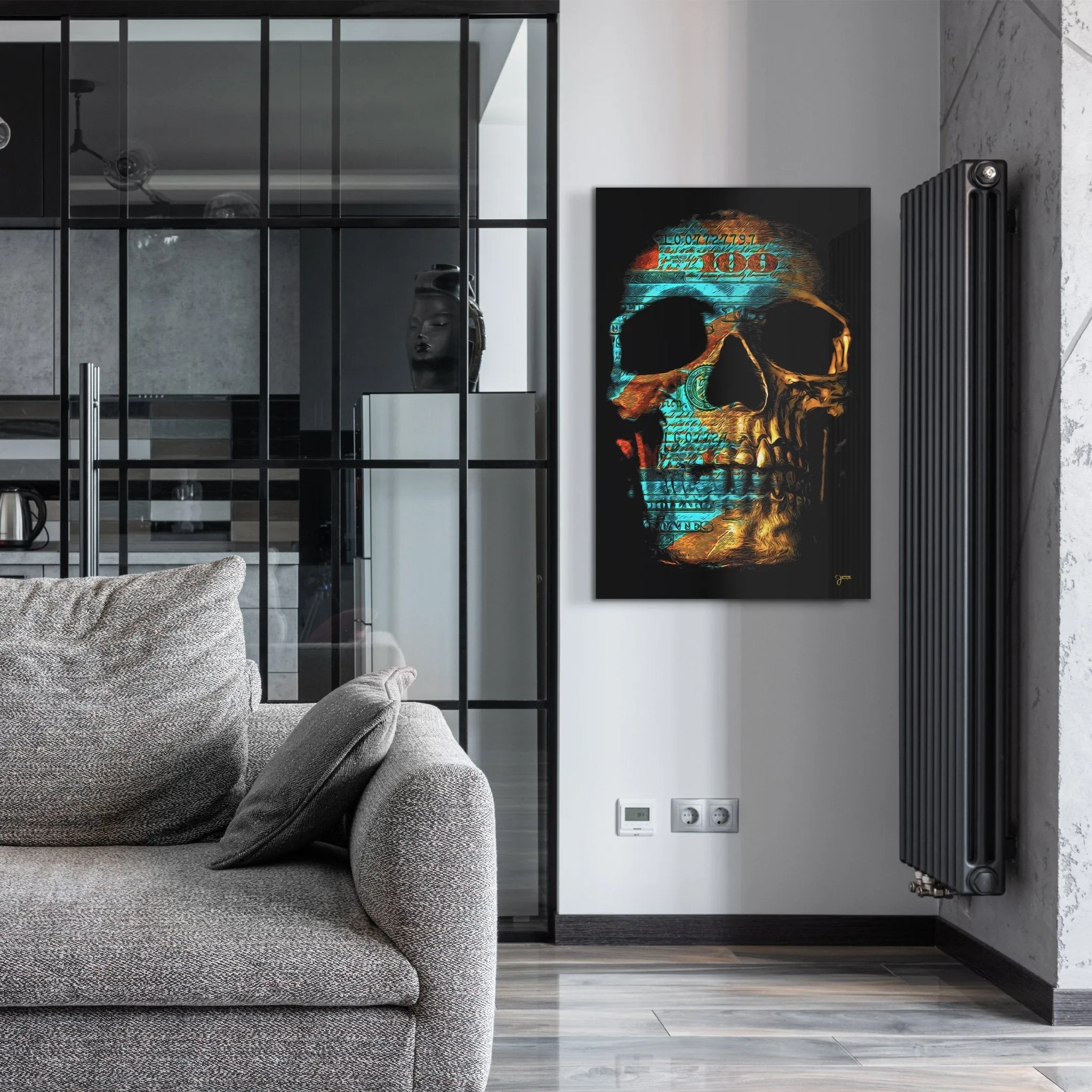 Teal $kull Acrylic Print