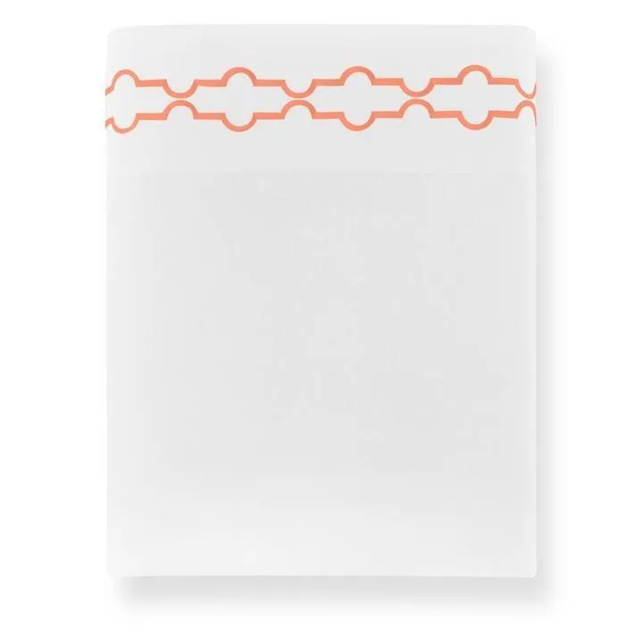 Tempo Coral Embroidered Sheets by Peacock Alley