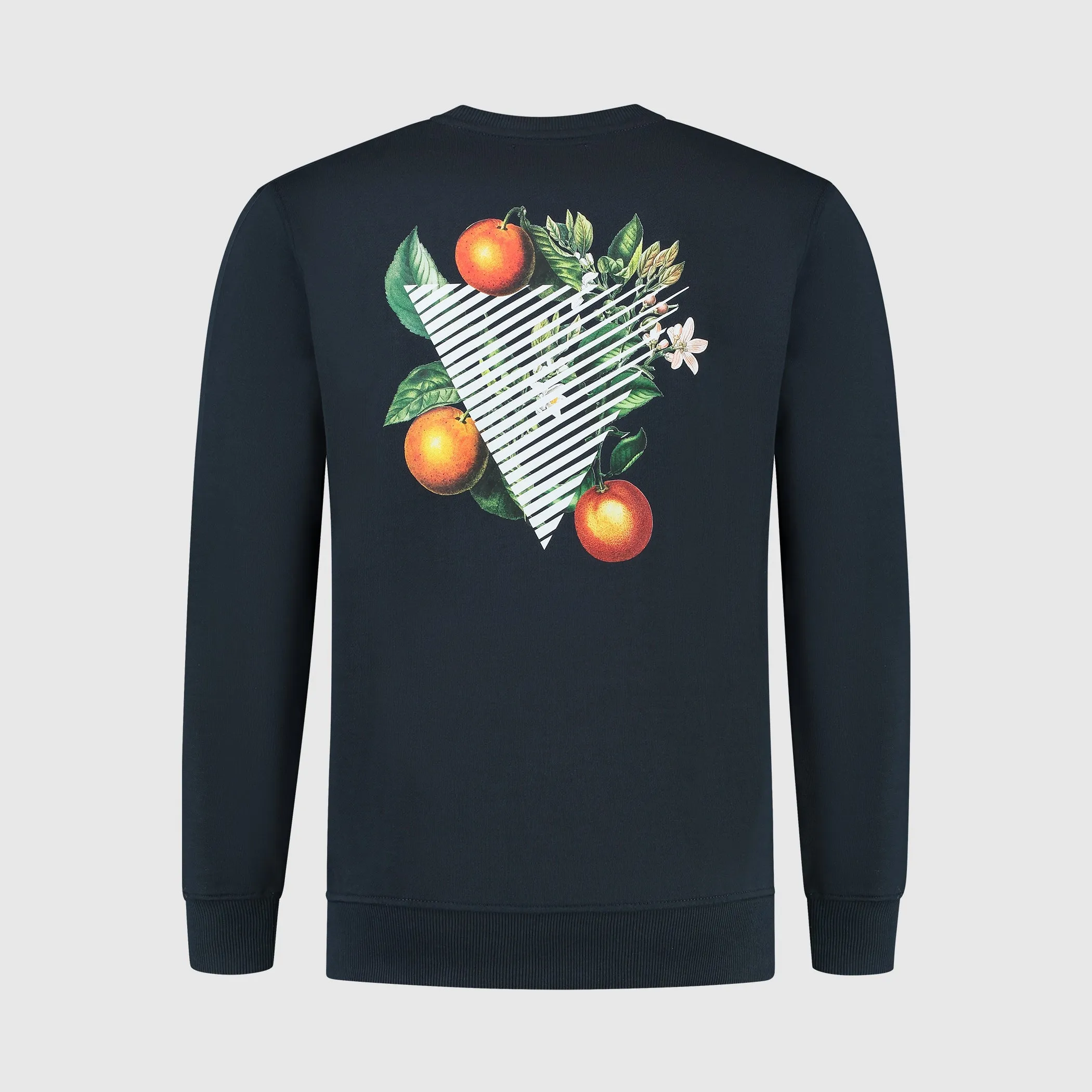 Triangle Orange Branch Sweater | Navy